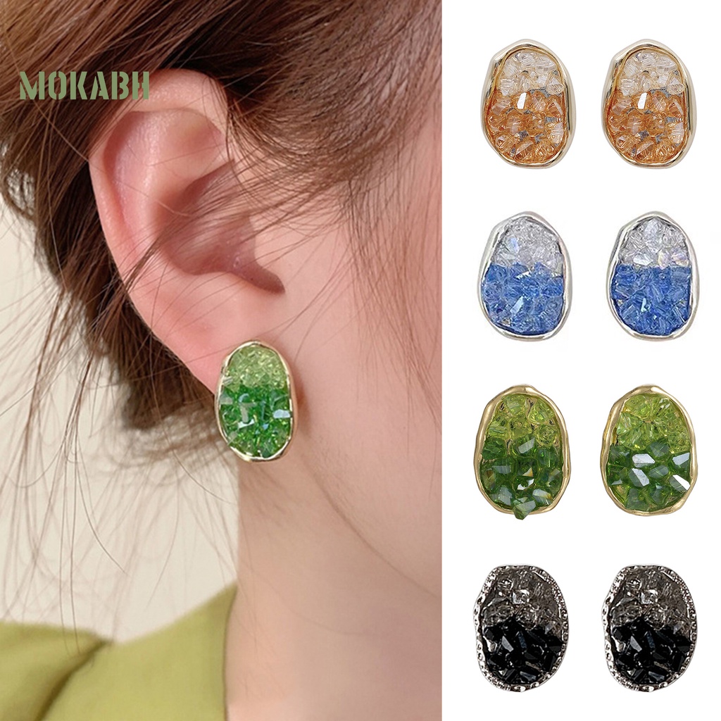 1 Đôi Bông Tai Hình Học Đính Đá Zircon Màu Gradient Dành Cho Nữ