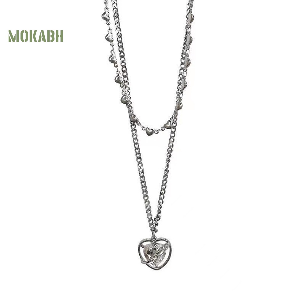 [Mới] Vòng cổ Hai Lớp Bằng Thép Titan Mặt Hình Trái Tim Thanh Lịch Cá Tính Có Thể Điều Chỉnh Dành Cho Thanh Thiếu Niên