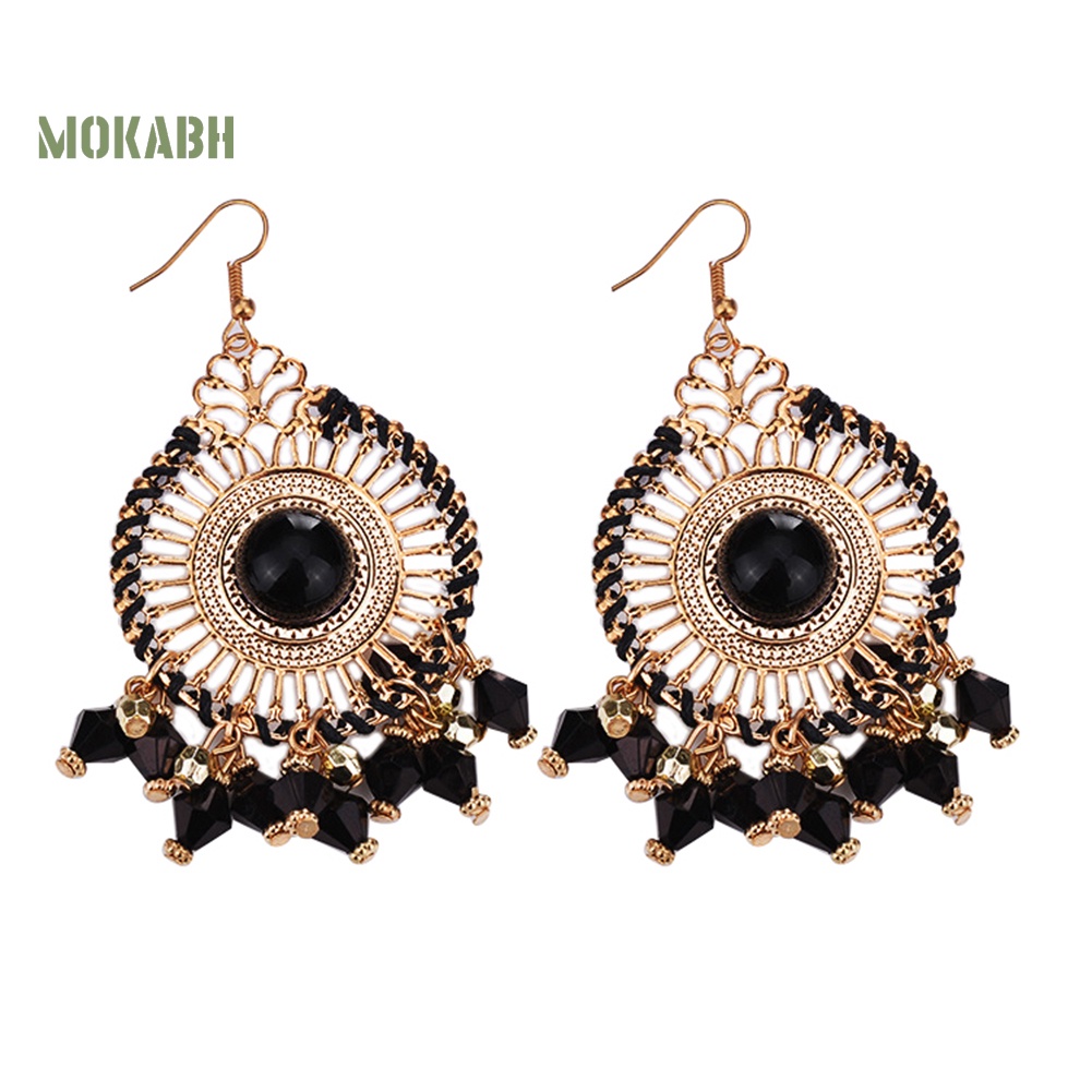 Bông Tai Chuỗi Hạt Phối Tua Rua Phong Cách Bohemia Thời Trang Cho Nữ