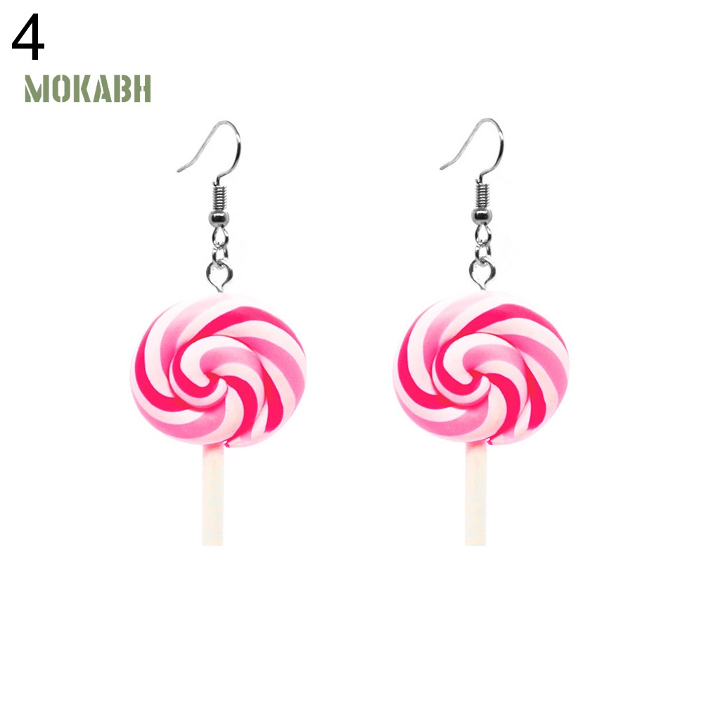 Bông Tai Hình Kẹo Mút Màu Sắc Cầu Vồng Xinh Xắn Thời Trang Cho Nữ