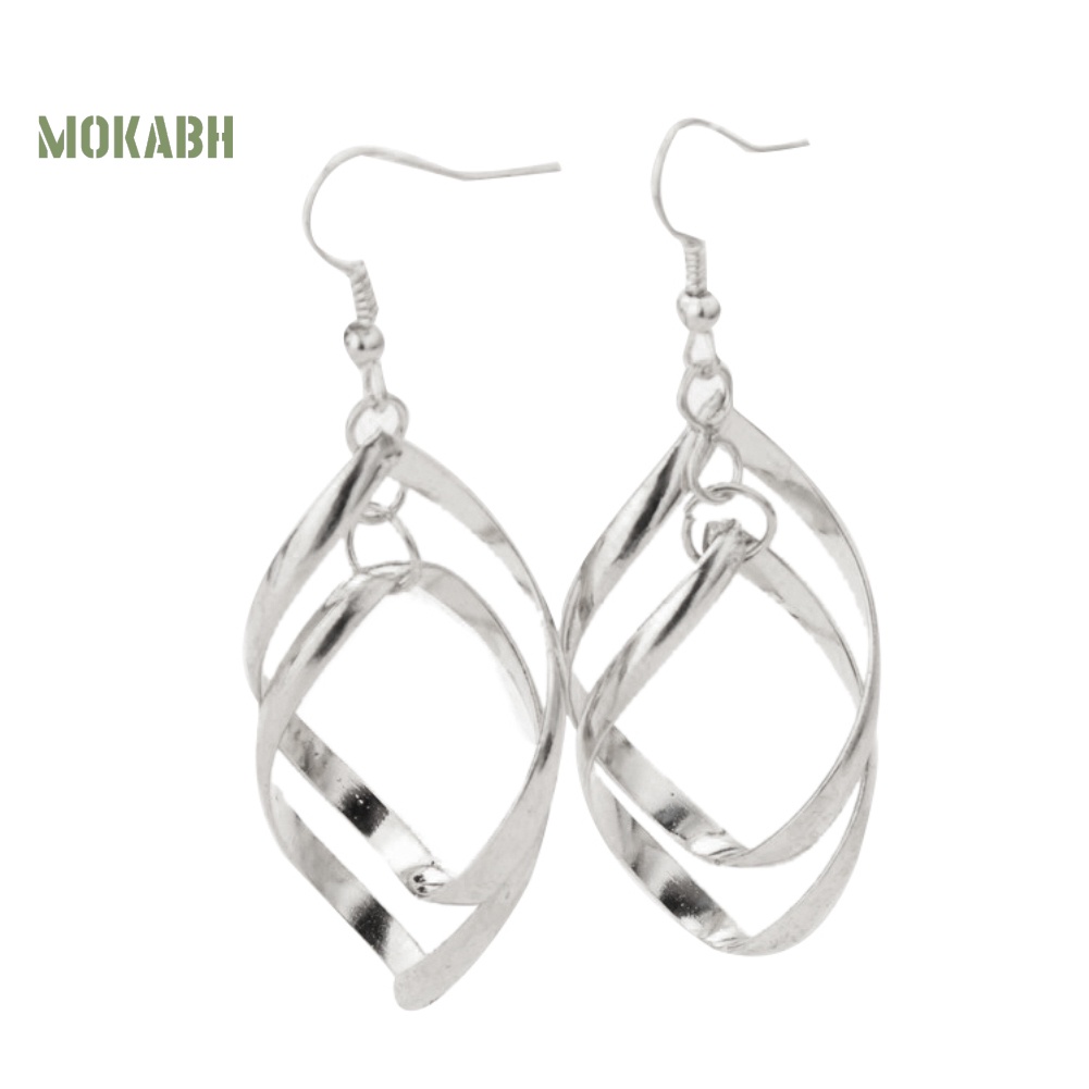 Bông Tai Hình Giọt Nước Dạng Xoắn Ốc Thanh Lịch Cho Nữ