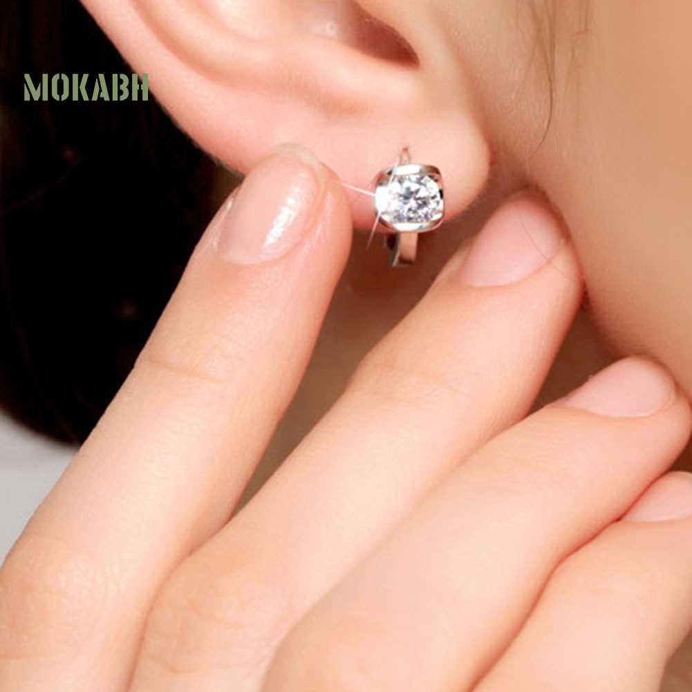 Bông Tai Tròn Đính Đá Thời Trang Dành Cho Nữ