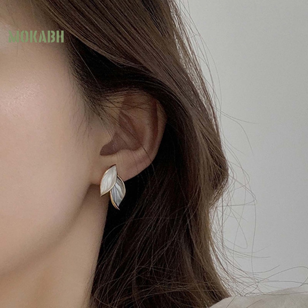 1 Đôi Bông Tai Hình Chiếc Lá Thiết Kế Nhẹ Nhàng Lâu Trôi Thời Trang Cho Nữ