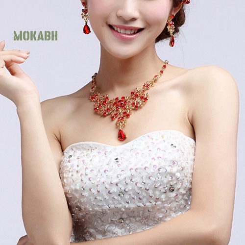 Bộ Vòng cổ + Bông Tai Bằng Hợp Kim Nhiều Màu Sắc Cho Nữ