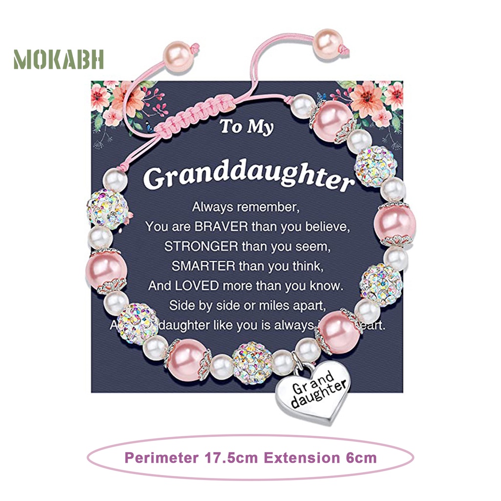 [Mới] Vòng Tay Đính Đá Ngọc Trai Giả Hình Chữ Cái Màu Tương Phản Lấp Lánh Có Thể Điều Chỉnh Làm