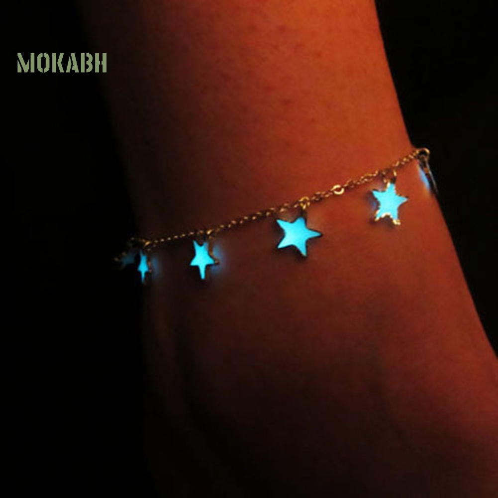 [Hot] Lắc Chân Hình Hoa Ngôi Sao Trái Tim Phát Sáng Trong Bóng Tối Cho Nữ