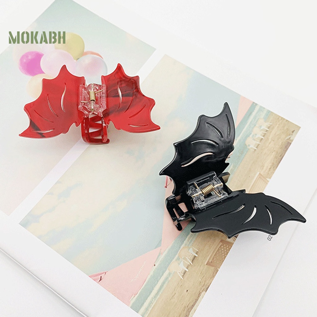 Kẹp Tóc Hình Dơi Màu Trơn Chống Trượt Phong Cách Gothic