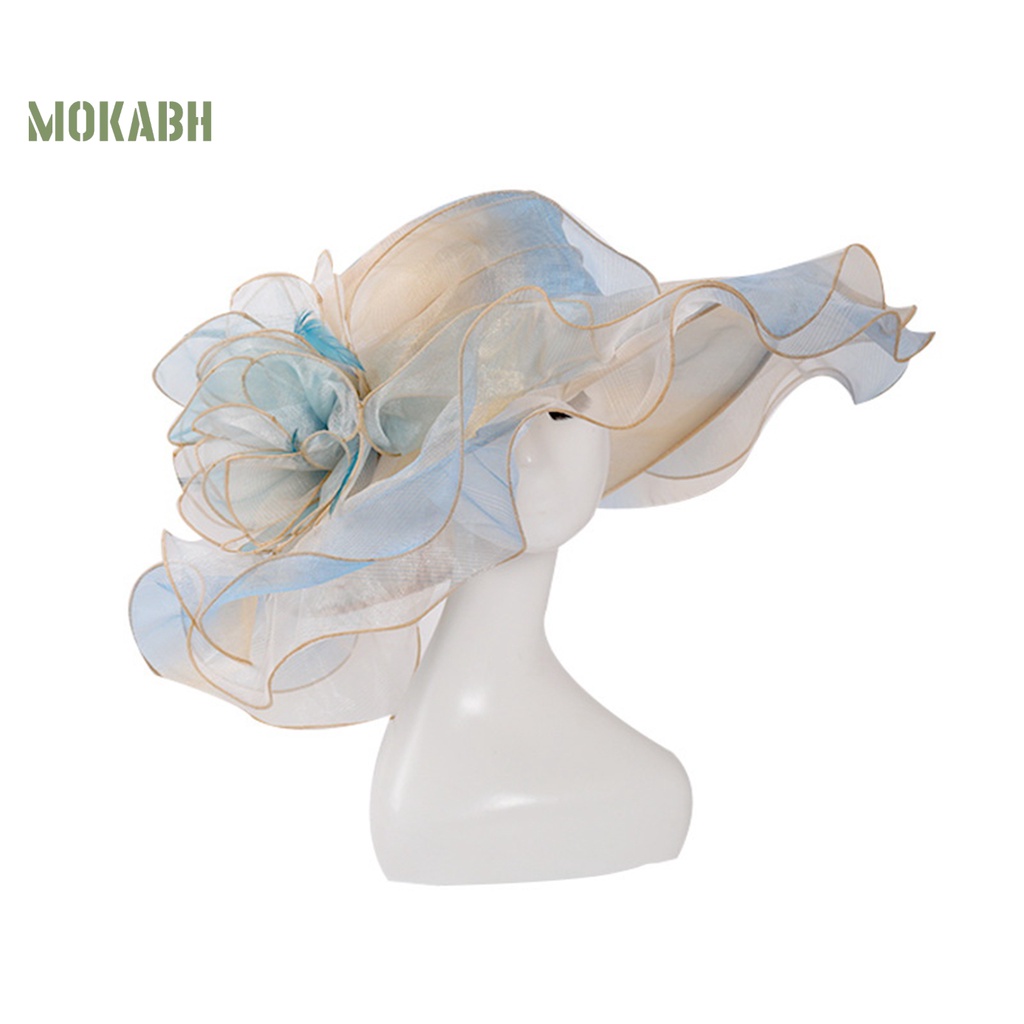 Mũ Lưỡi Trai Chống Nắng Nhiều Lớp Xuyên Thấu Họa Tiết Hoa Phong Cách Hoàng Gia Cho Nữ