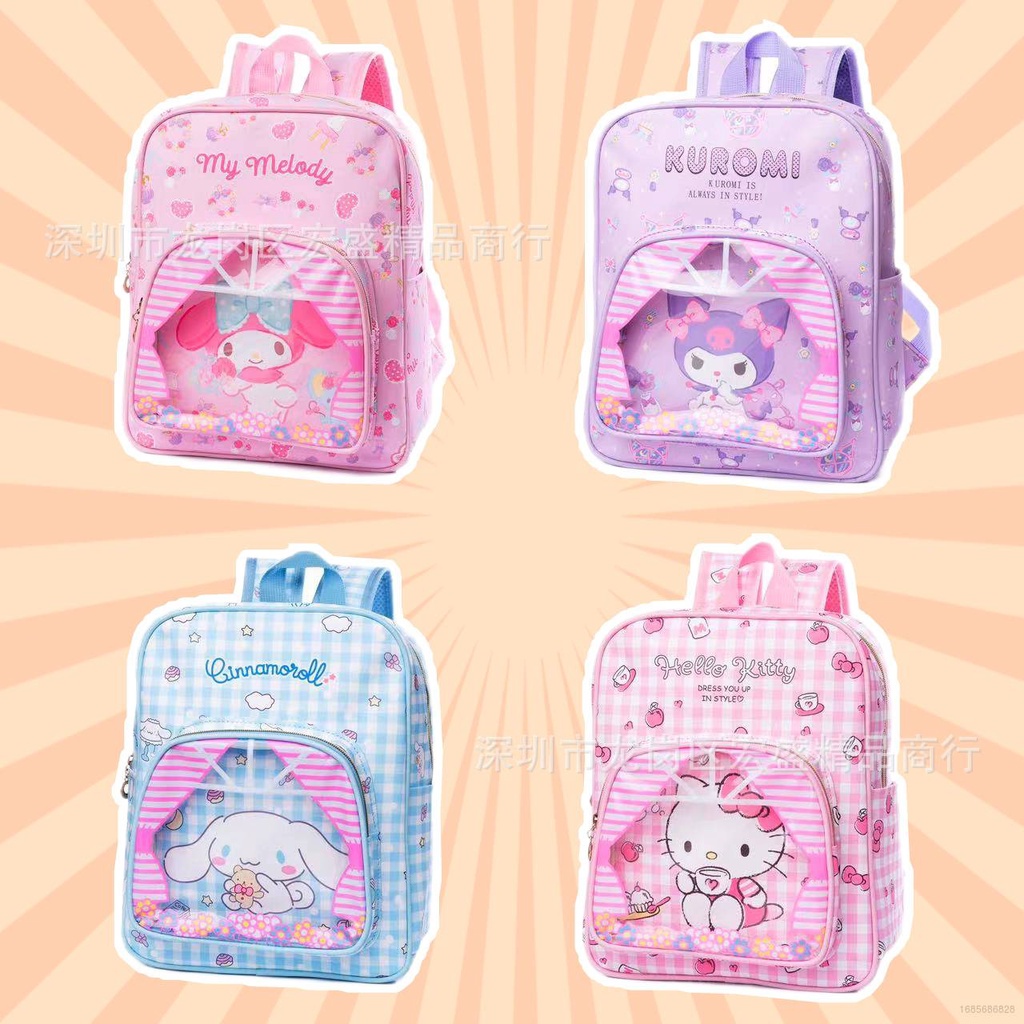 SANRIO Ba Lô Đa Năng Thoáng Khí Sức Chứa Lớn In Họa Tiết Hello Kitty Thời Trang Cho Nữ