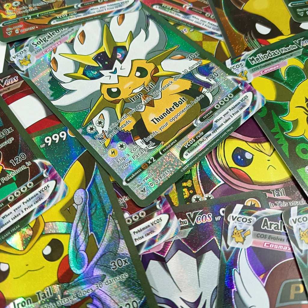 Bộ 55 Thẻ Bài Pokemon Hình ba chiều Chơi bài Pikachu cực dễ thươ thẻ sáng bóng đồ chơi trẻ em