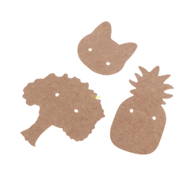 Set 100 Thẻ Giấy Kraft Vẽ Trang Trí Quần Áo Hình Mèo DIY