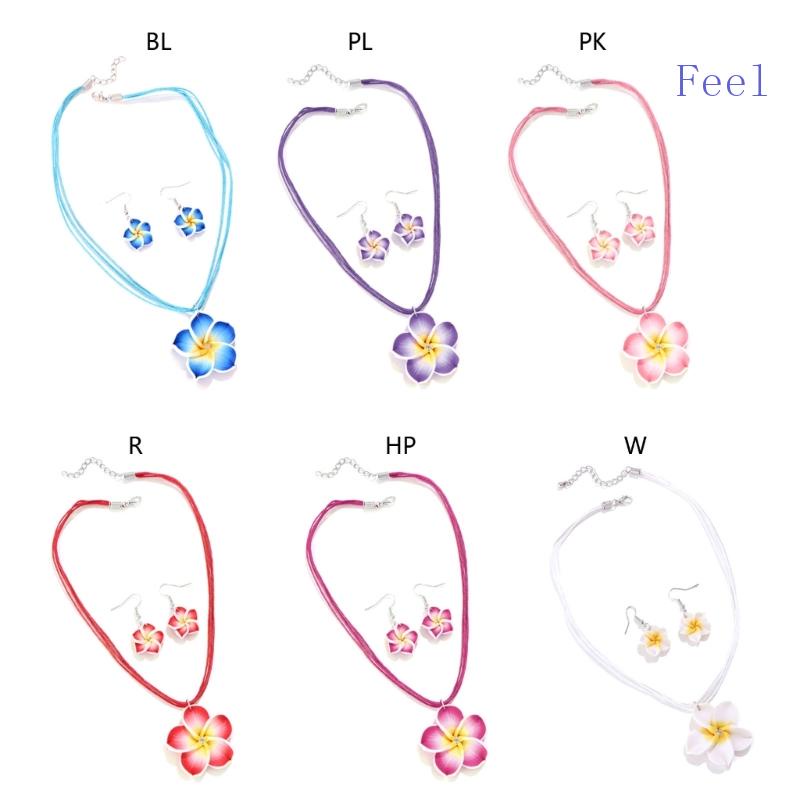 Vòng cổ / Bông Tai Frangipani Thanh Lịch Thời Trang Hàn Quốc Có Thể Điều Chỉnh Cho