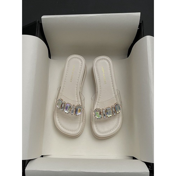 Dép xỏ ngón Dép giày gót đúp 5 cm quai nhúng sandan Ngọc thắt nơ xinh xắn dép đế cao 23Z23060302