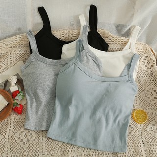 Áo 2 dây có mút ngực dáng croptop co dãn cao cấp