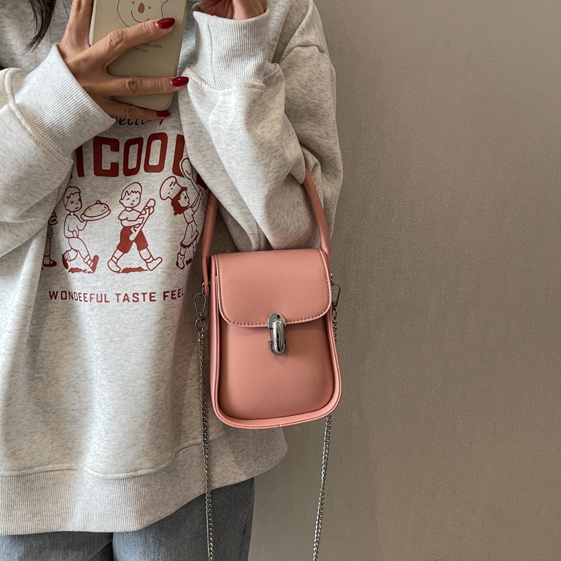 Túi Xách mini Phối Dây Xích Đeo Vai Kiểu Pháp Thời Trang Cao Cấp Cho Nữ