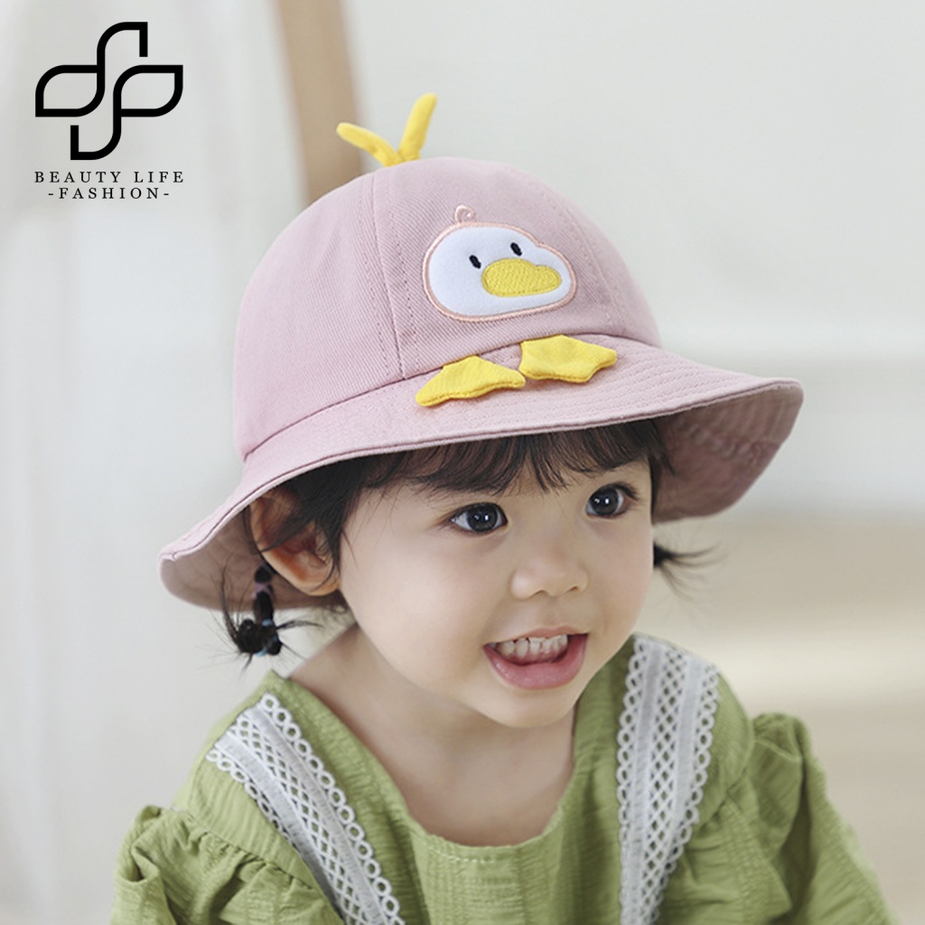 Nón Bucket Chất Liệu Cotton Mềm Hình Chú Vịt Hoạt Hình 3D Đáng Yêu Cho Bé