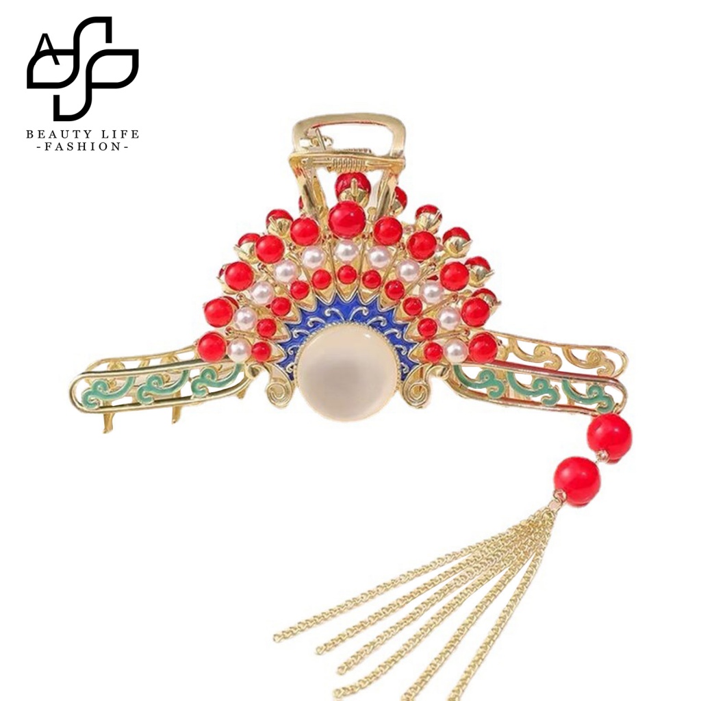 Kẹp Tóc Đính Hạt Nhiều Màu Sắc Chống Trượt Phong Cách Vintage Dành Cho Nữ