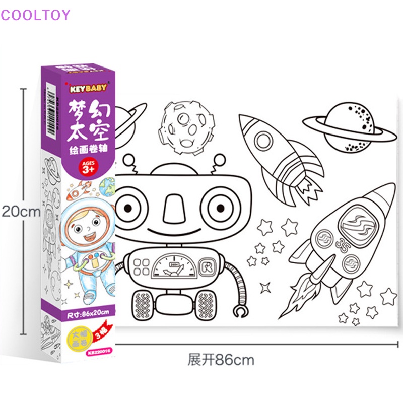 Cooltoy Cuộn Giấy Tô Màu Họa Tiết Sống Động Như Thật DIY Cho Trẻ Em