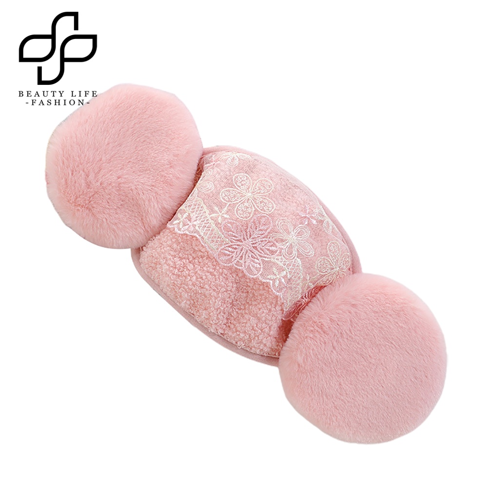 Chụp Tai Che Nửa Mặt Giữ Ấm Phối Ren Thời Trang Thu Đông Cho Nữ