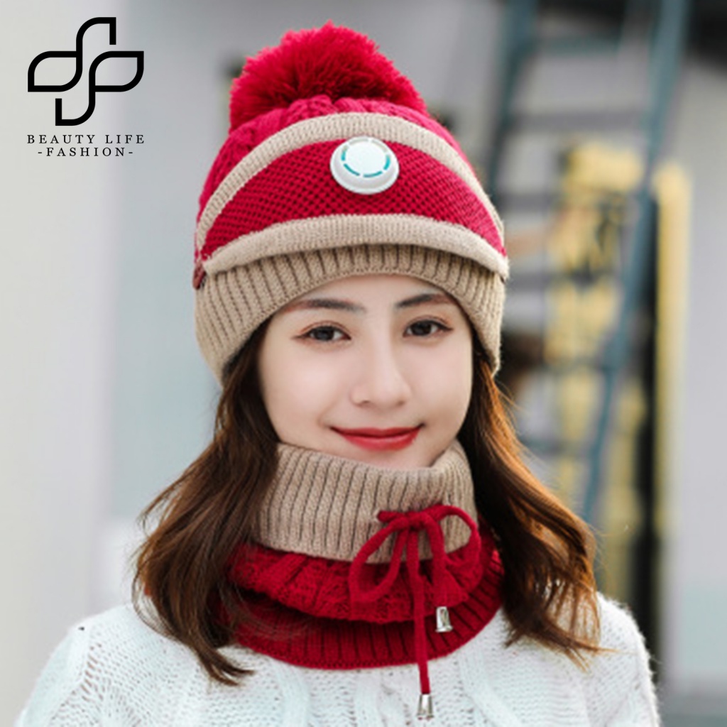 Mũ Len Che Phủ Mặt Giữ Ấm Mùa Đông Dành Cho Nữ