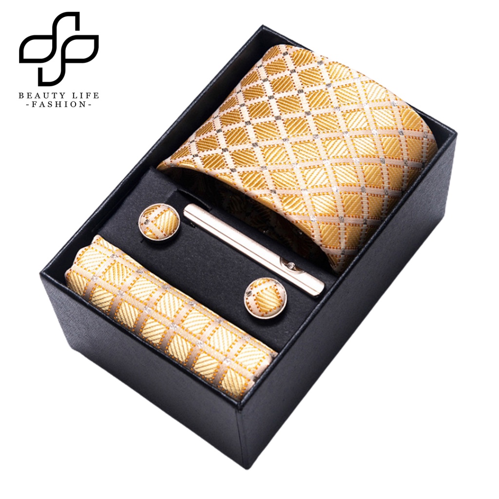 Bộ 4 Kẹp Cà Vạt / Khăn Quàng Cổ In Họa Tiết Sang Trọng Thời Trang Cho Nam