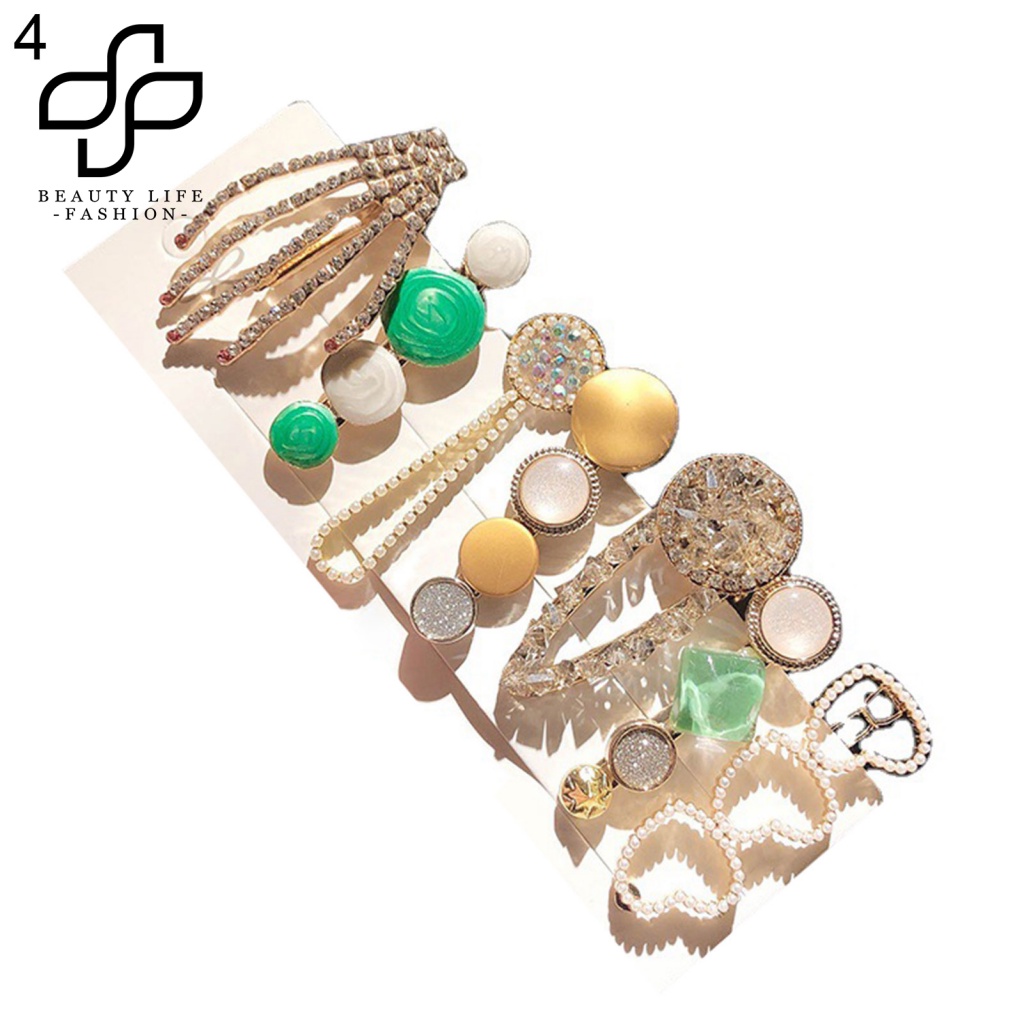 Bộ 6 / 7 / 8 Kẹp Tóc Đính Ngọc Trai Giả Thời Trang Cho Nữ