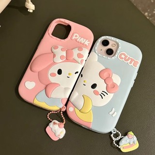 Ốp điện thoại silicon mềm hình sanrio hello kitty 3d cho iphone 14 13 12 pro max 11
