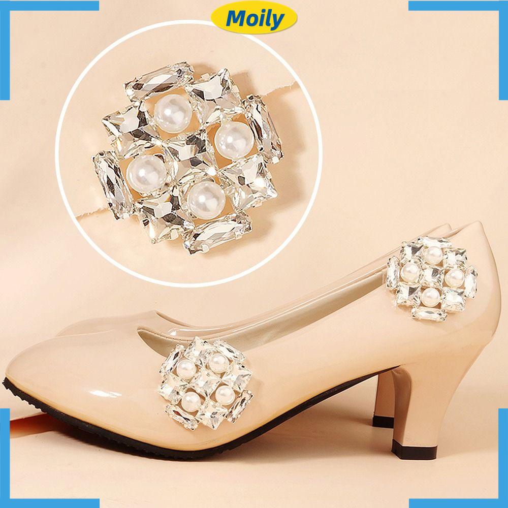 MOILYVN 1 Cặp Kẹp Giày Có Đính Đá Cho Cô Dâu
