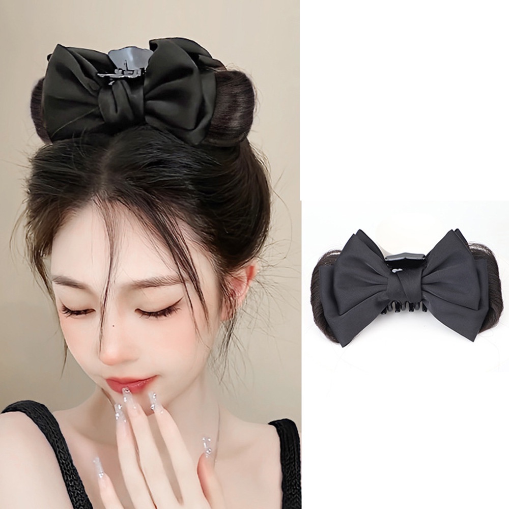 Kẹp Tóc Nơ Hai Mặt Cỡ Lớn Thanh Lịch Cho Nữ