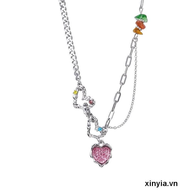 Vòng cổ Xương Cá Hình Trái Tim Nhiều Màu Sắc Phong Cách Ins Cổ Điển Thời Trang Cho Nam Và Nữ