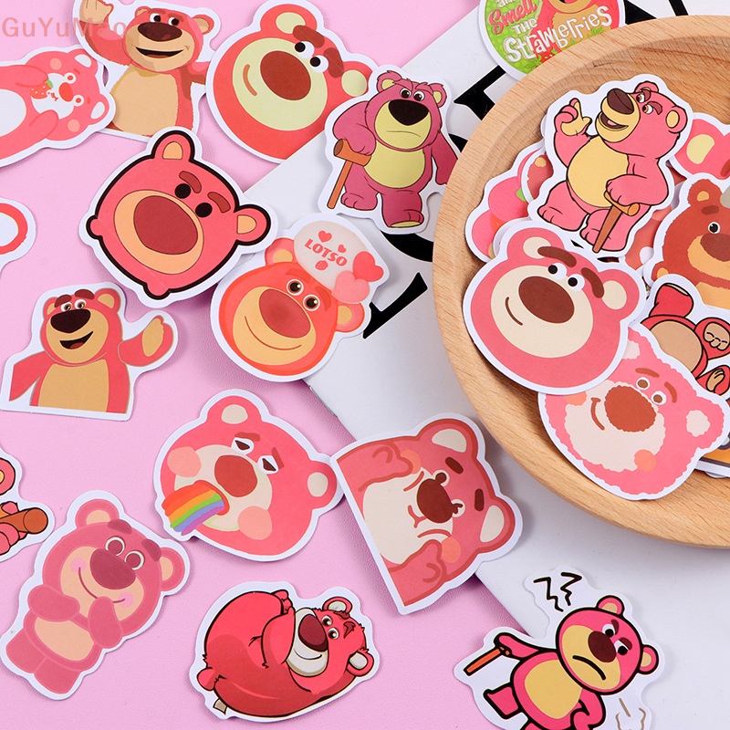DISNEY [cxGUYU] 50 Miếng Dán Hoạt Hình Toy Story Lotso Huggin Dễ Thương Trang Trí Điện Thoại Laptop Đồ Chơi Cho Bé Gái PRTA