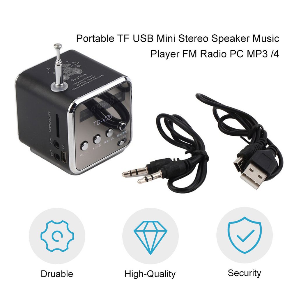 Portable Micro Tf Usb Mini Speaker Music Player Fm Radio Stereo Phone Laptop Mp3 Mp4 [Q/6]