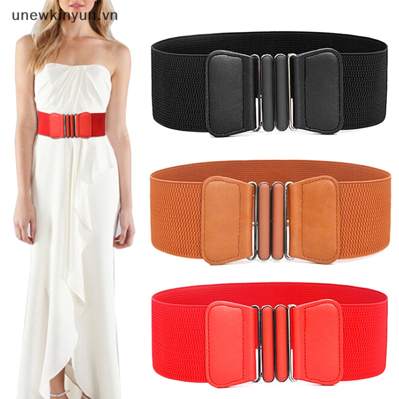 Thắt Lưng Co Giãn Bản Rộng Phối Khóa Thời Trang Cho Nữ