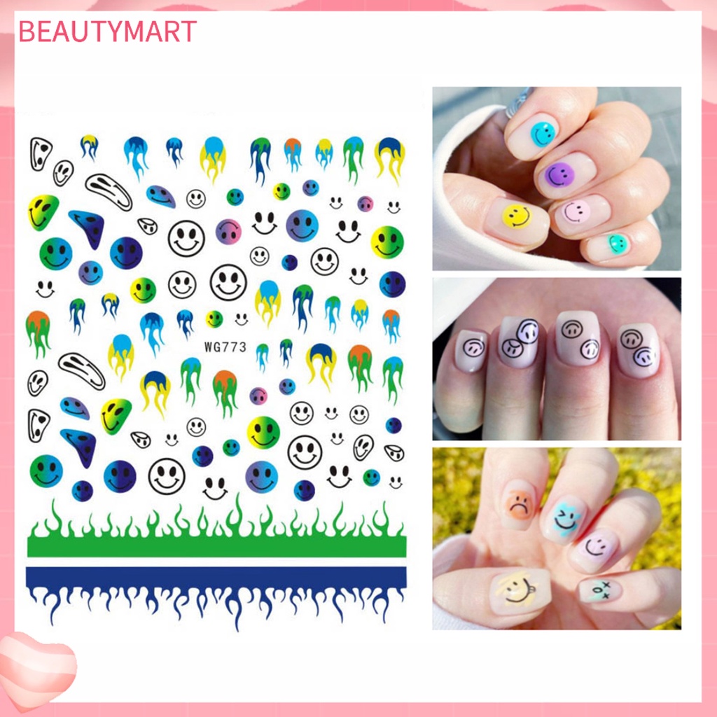 Nhãn Dán Trang Trí Móng Tay Hình Ngọn Lửa DIY 6 Màu Siêu Mỏng