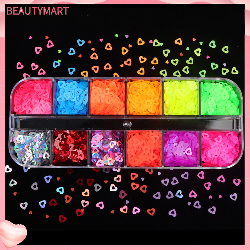 1 Hộp Đựng Hạt Nhựa 12 Ô Màu Sắc Tươi Sáng Trang Trí Móng Tay Nghệ Thuật