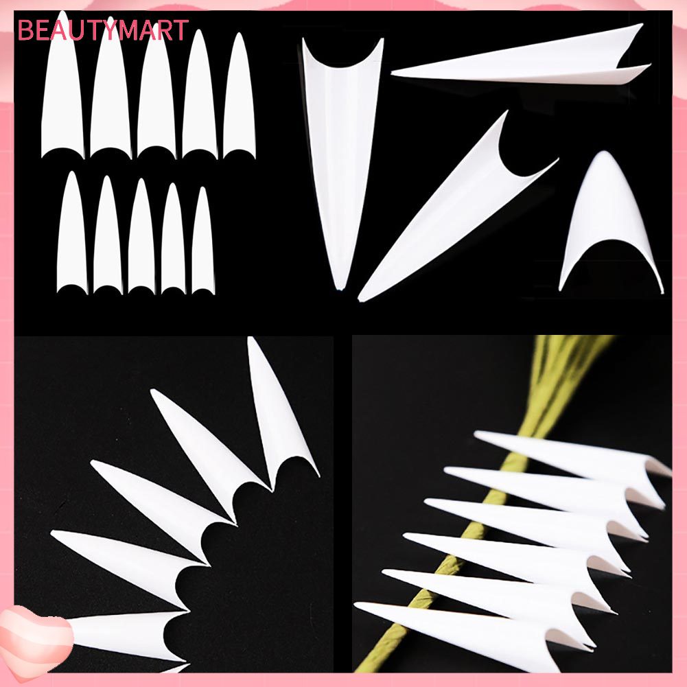 Bộ 600 Móng Tay Giả Che Phủ Toàn Diện Đầu Nhọn