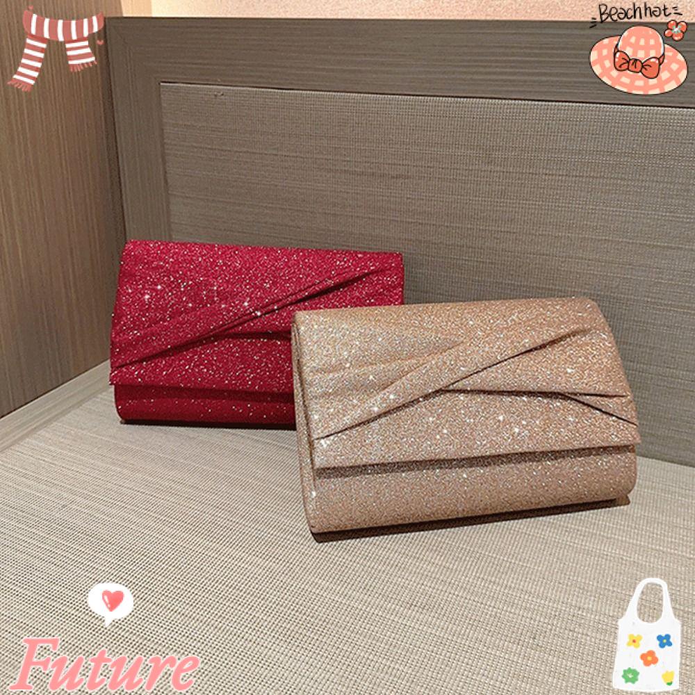 Túi Đeo Vai Phối Dây Xích Thời Trang Sang Trọng|Túi Xách Tay Bằng Lụa Sáng Thời Trang