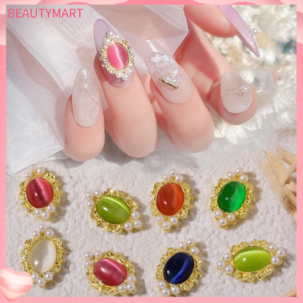 Set 5 Phụ Kiện Đá Mắt Mèo Trang Trí Móng Tay DIY