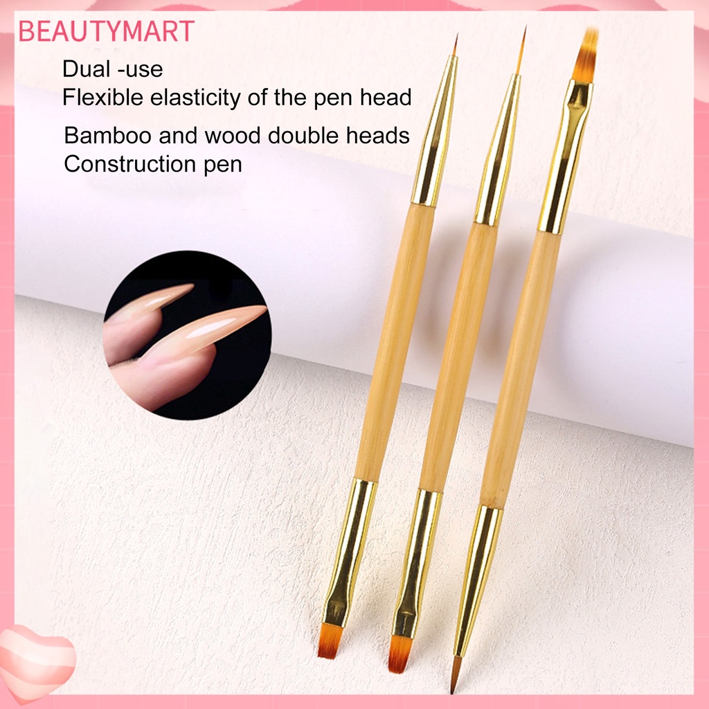 1 / 3 Cây Bút Lông Mềm Hai Đầu Dùng Cho Làm Móng Tay DIY
