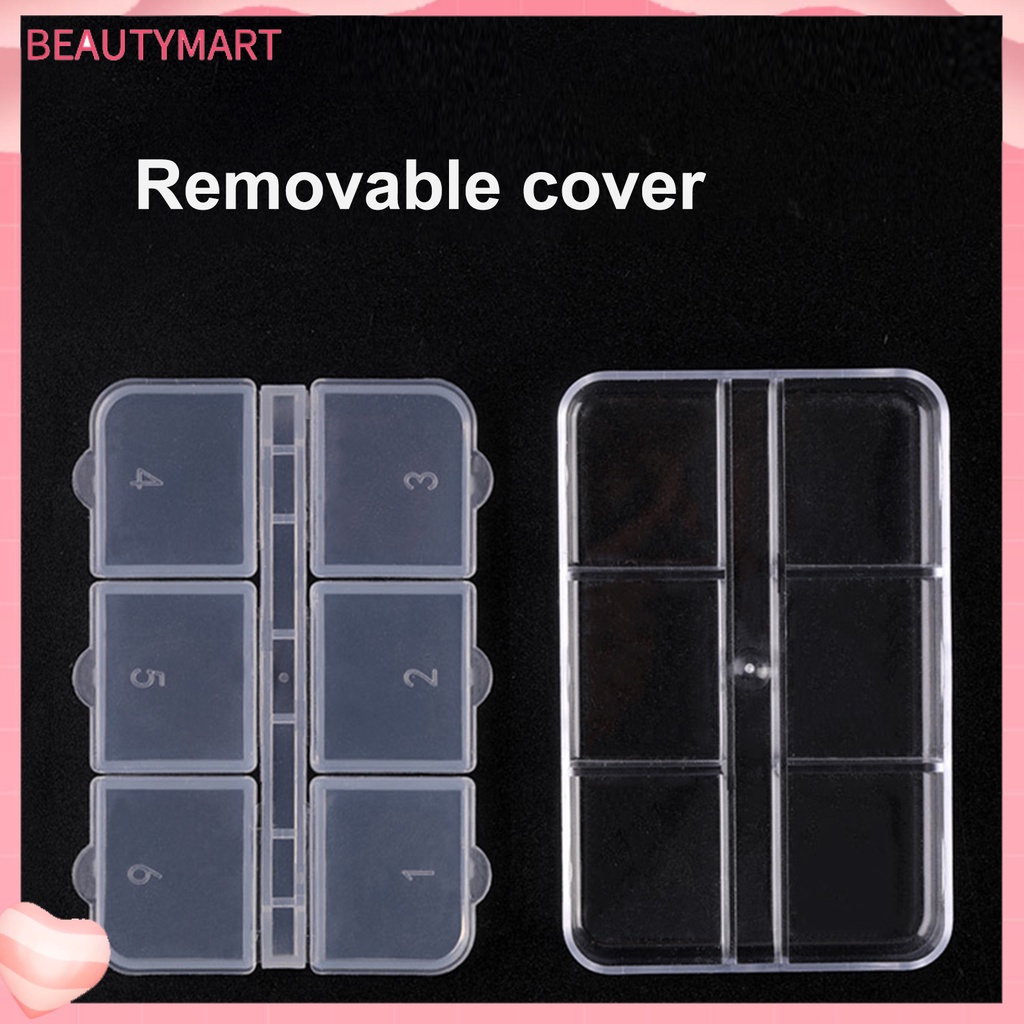 Set 5 Hộp Nhựa Trong Suốt 6 Ngăn Đựng Trang Sức Sức Chứa Lớn Tiết Kiệm Không Gian