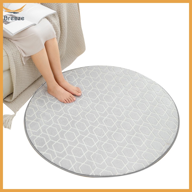 Thảm Lót Sàn Hình Tròn Bằng Vải Flannel Chống Trượt Phong Cách Hiện Đại