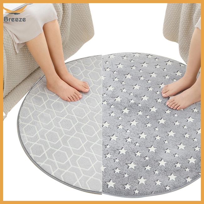 Thảm Lót Sàn Hình Tròn Bằng Vải Flannel Chống Trượt Phong Cách Hiện Đại