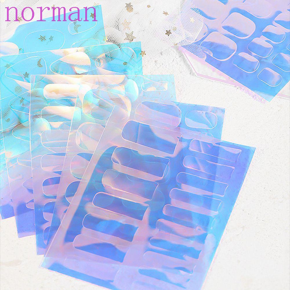 Norman Giấy Dán Móng Tay Nghệ Thuật Hình Viên Băng Màu Laser Lấp Lánh