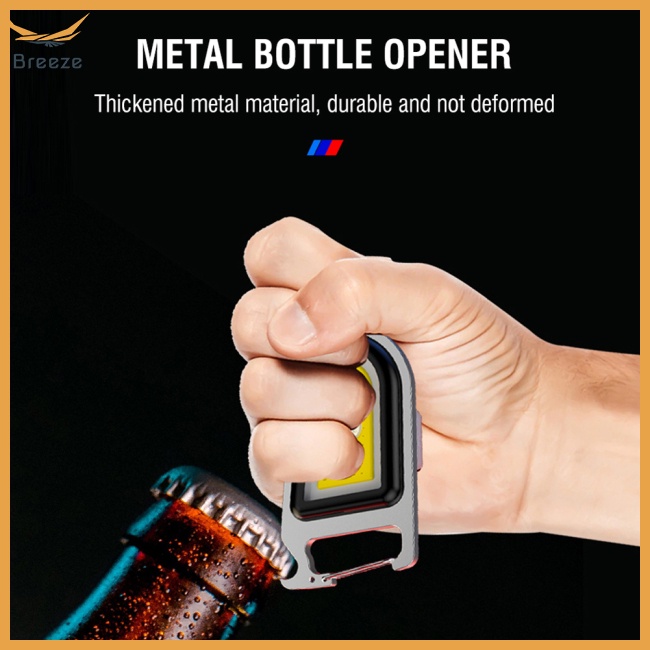 Móc Khóa Đèn Pin Led Cob Hít Nam Châm Đa Năng