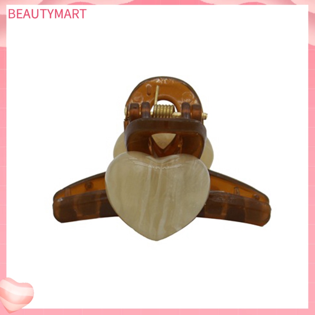 Kẹp Tóc Càng Cua Chống Trượt Kết Cấu Đá Hình Trái Tim Thanh Lịch