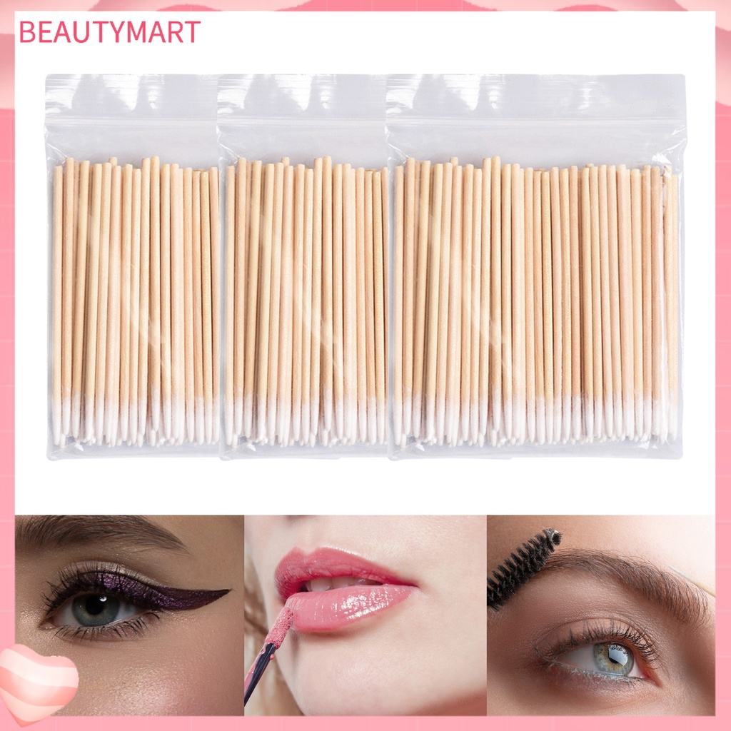 Bộ 2 Túi 200 Tăm Bông Cotton Dùng Một Lần Đầu Nhọn Dễ Sử Dụng Để Xăm Lông Mi / Lông Mày