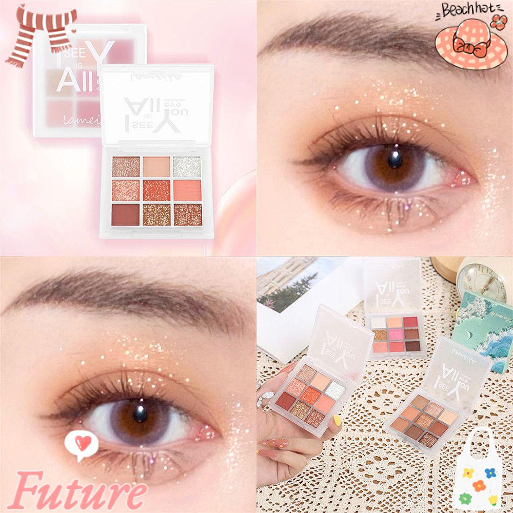 Bảng Phấn Mắt 9 Màu Ánh Nhũ Lấp Lánh Lên Màu Cực Chuẩn