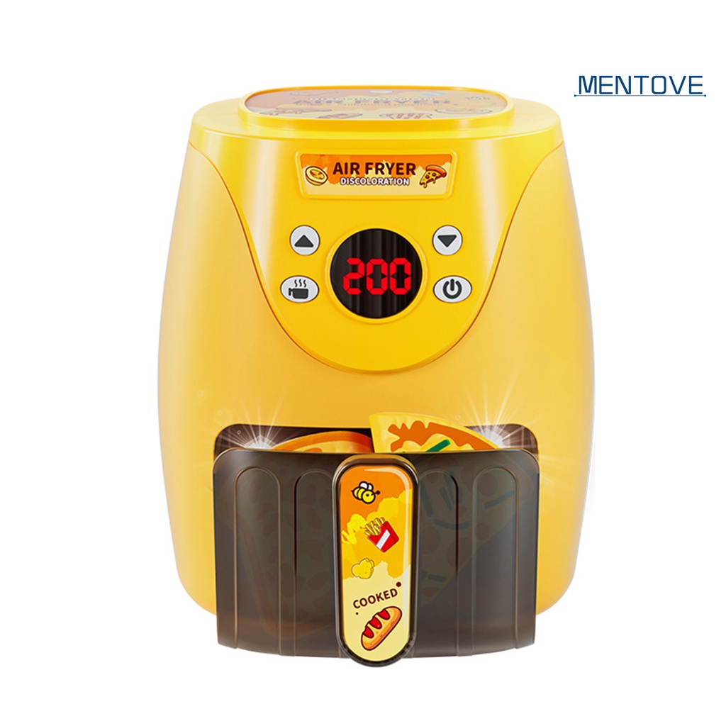 Set 16 Món Đồ Chơi Nồi Chiên Mô Phỏng Màn Hình LCD Thay Đổi Màu Sắc Cho Bé