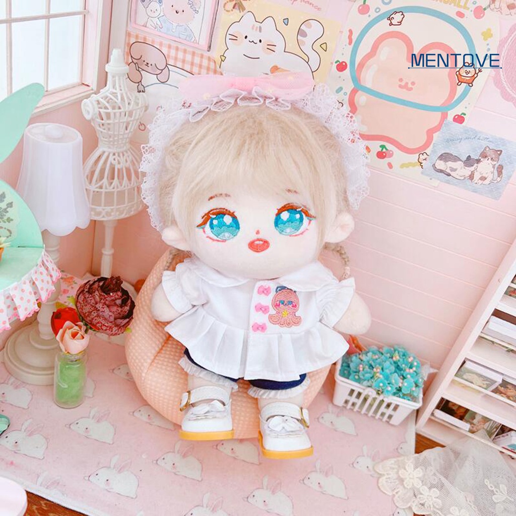 Áo Thun Cotton Cổ Búp Bê Họa Tiết Hoạt Hình Dễ Thương 20cm