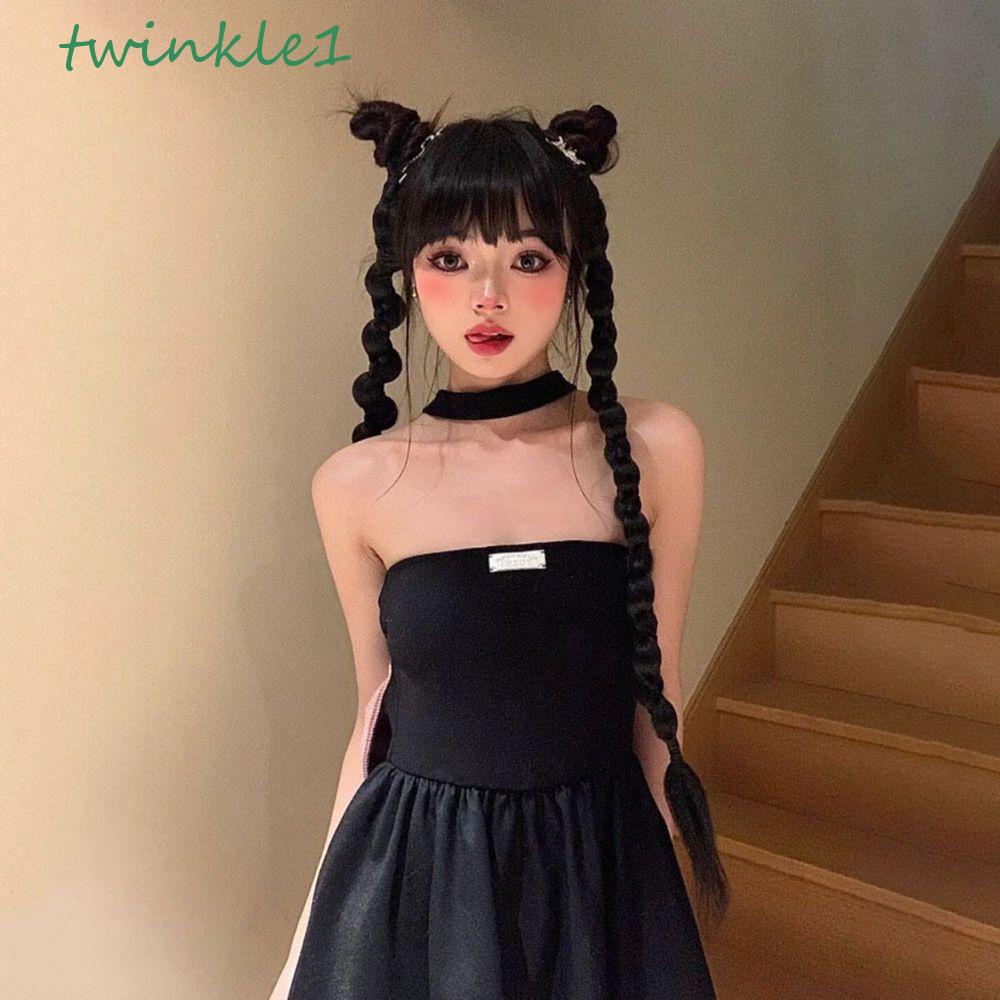 Bím Tóc Giả Kiểu Thắt Bím Bằng Sợi Tổng Hợp Co Giãn Dành Cho Nữ